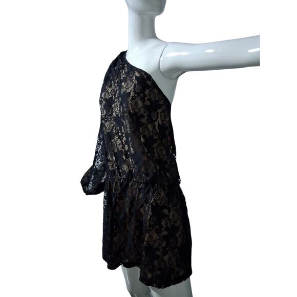 Women's Bisou Bisou Women's size XL Lace Whimsigoth Witchy One Shoulder Dress - Picture 5 of 12
